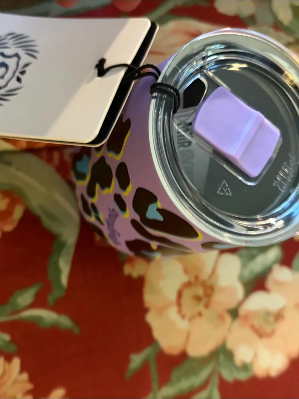 Coated Stainless Steel Lavender Leopard Wine tumbler